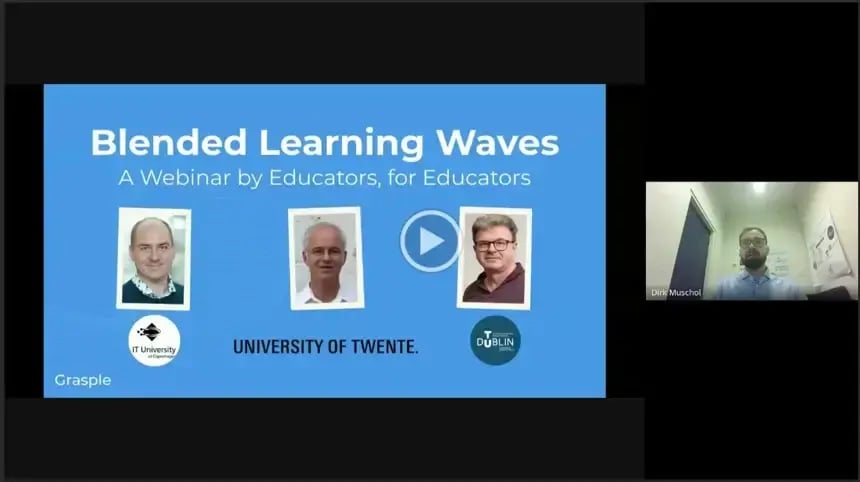Screenshot of the start of the recording from our webinar about blended learning waves - a webinar by educators, for educators